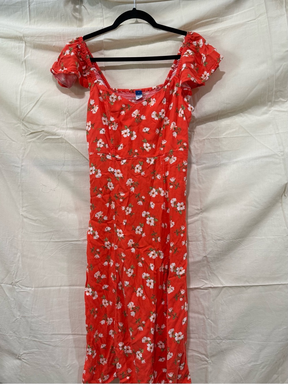 Old Navy Red Floral Square-Neck Dress